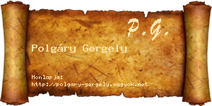 Polgáry Gergely névjegykártya